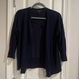 Grace Navy Blue Cardigan 3/4 sleeve Medium M